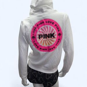 VS PINK Graphic Zip Hoodie, Love Pink, Springbreak, Summer sweater